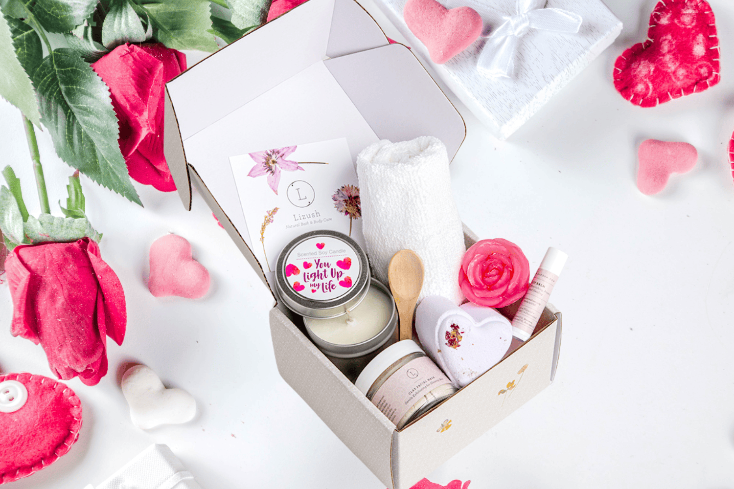 Lizush Gift set for Her Cute LOVE Special Gift Box, Natural Skincare Gift Box, Mother&