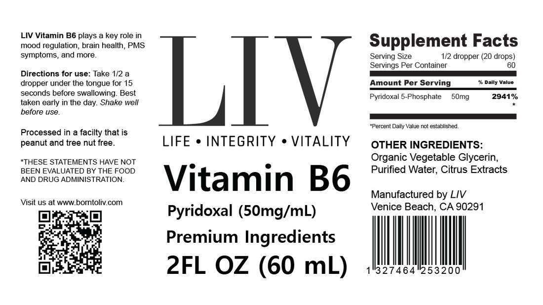 Vitamin B6 Pyridoxal Liquid (5-Phosphate 50mg, 60 servings) - My American Goods
