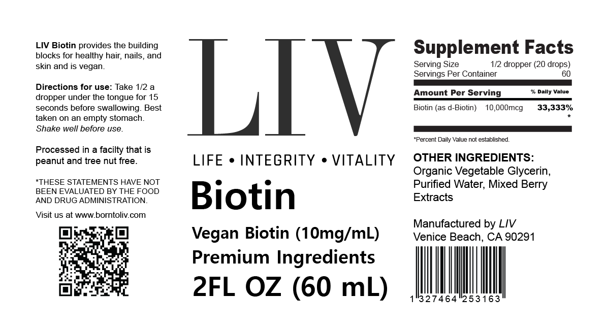 Biotin Liquid Skin Nutrients (Vegan, 10,000mcg each, 60 Servings) - My American Goods