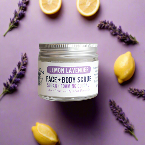 Lemon Lavender Sugar Face & Body Scrub 2.6oz - My American Goods