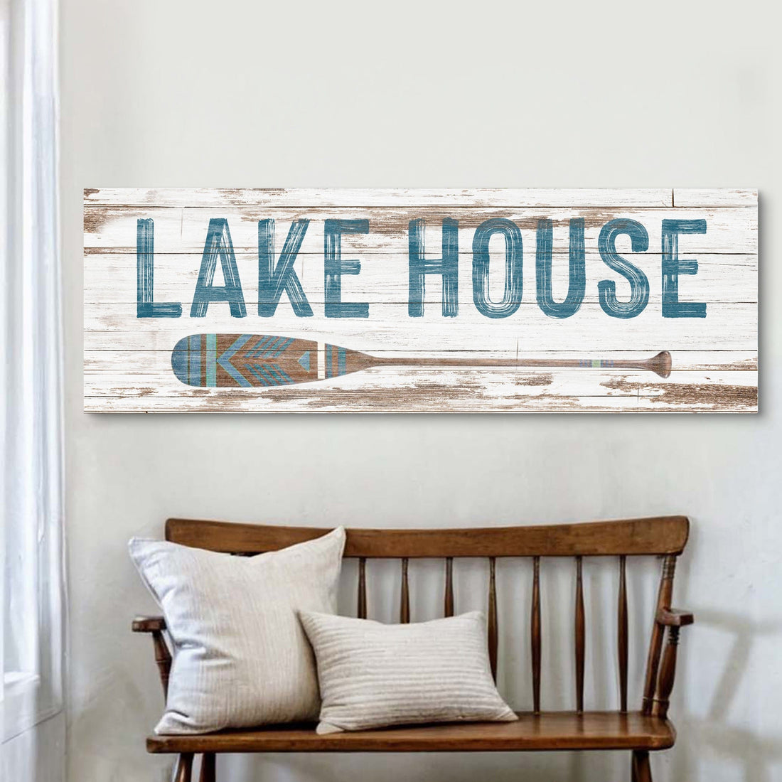 Tailored Canvases Canvas 12x36 inch Medium Premium Gallery Wrapped Lake House Coastal Sign II