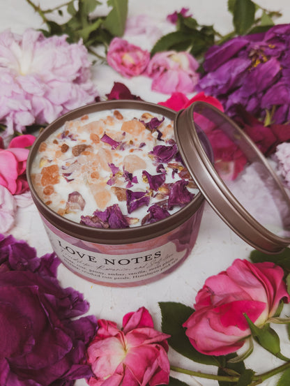 LOVE NOTES Rose + Pink Salt Candle - My American Goods
