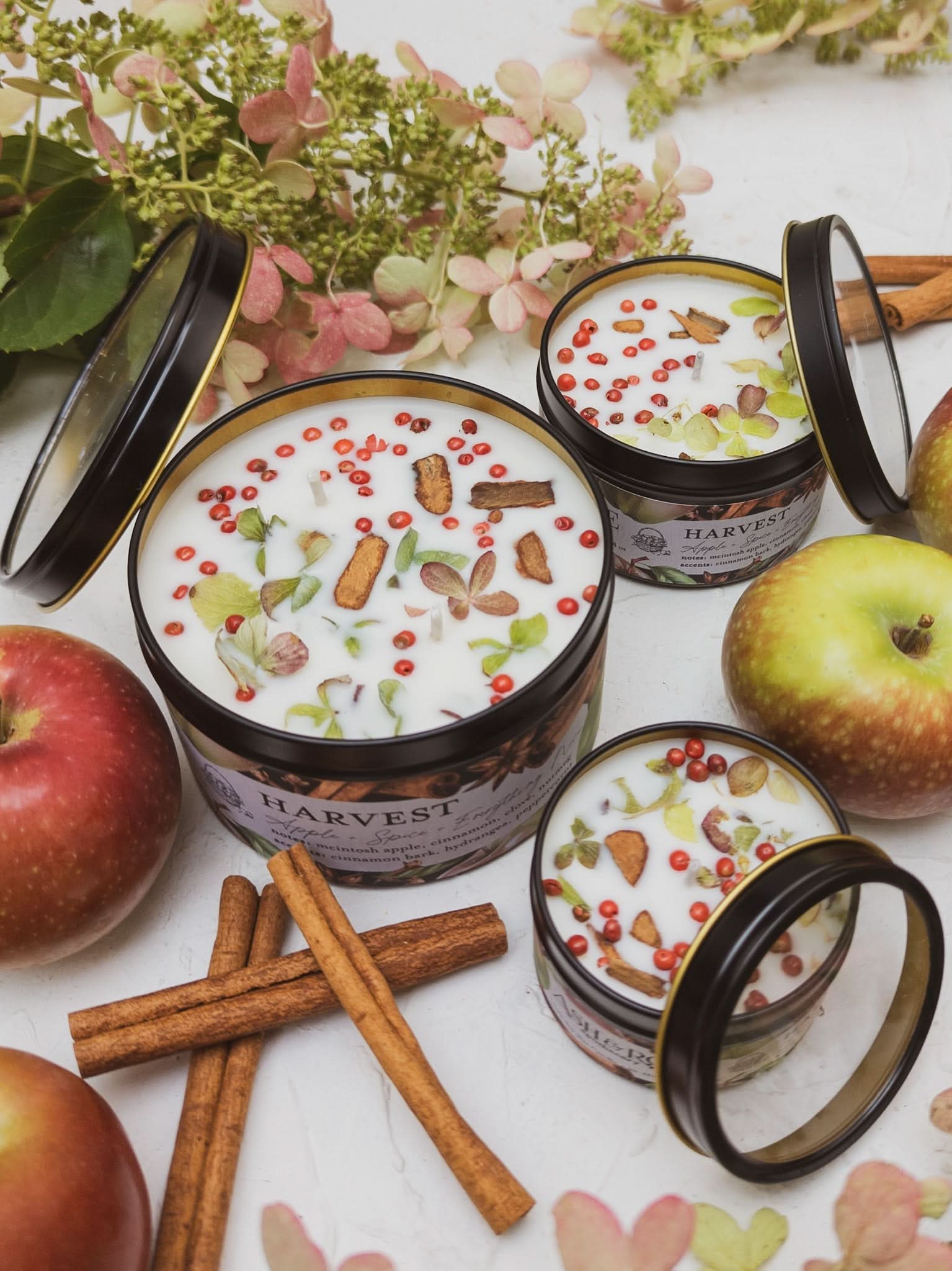 Ash &amp; Rose candle HARVEST Apple Spice Candle