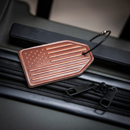 Probably Late Leather Luggage Tag