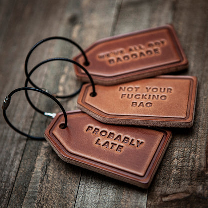 Nashville Tennessee Script Leather Luggage Tag