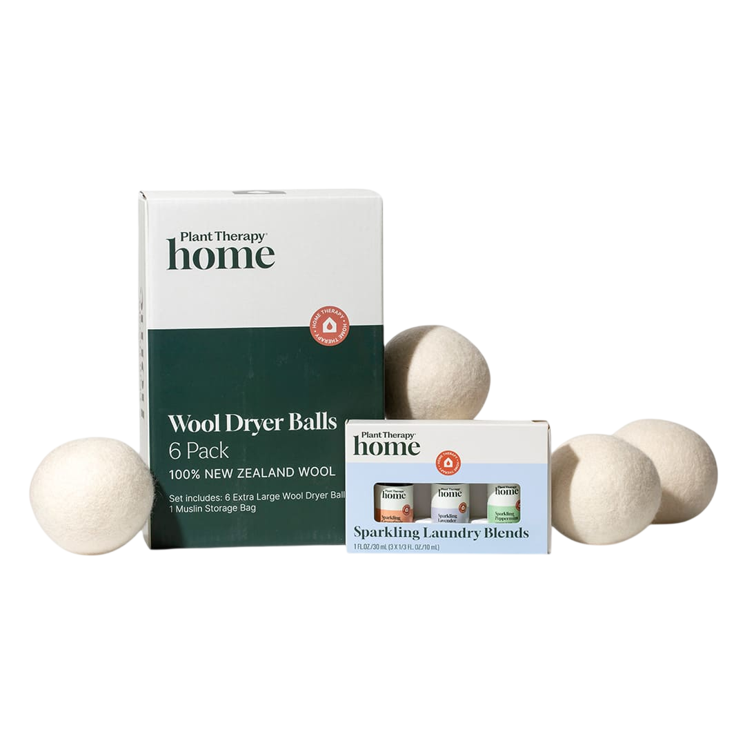 Wool Dryer Balls 6 Pack and Sparkling Laundry Blend 3 Pack