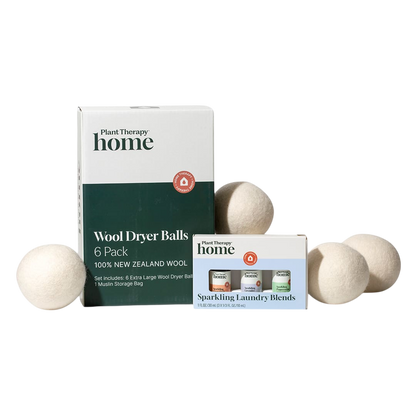 Wool Dryer Balls 6 Pack and Sparkling Laundry Blend 3 Pack