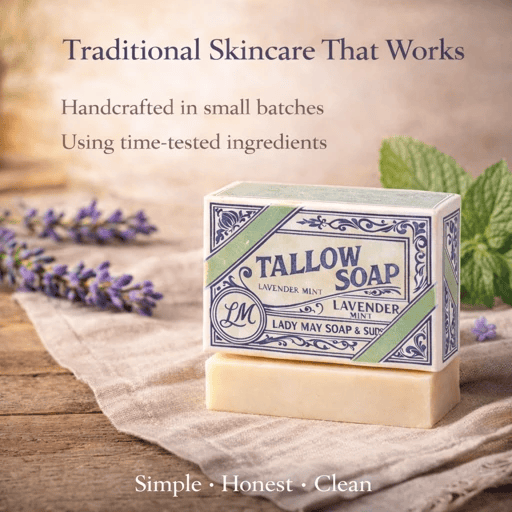 Lady May Tallow Bundles Lavender Tallow "Relax" Premium Quality All Natural Gift Box by The Lady May
