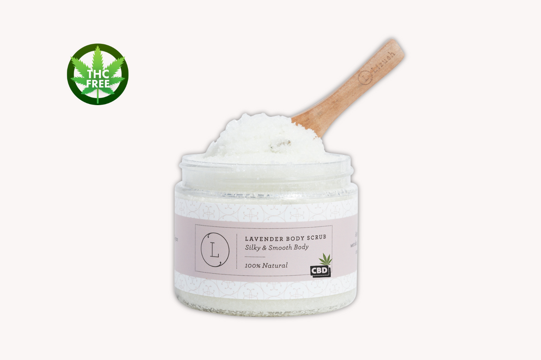 CBD Lavender Body Scrub with CBD, Natural Body Salt Scrub (THC free) - My American Goods