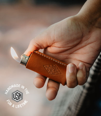 The Local Branch Leather Mahogany Leather Lighters