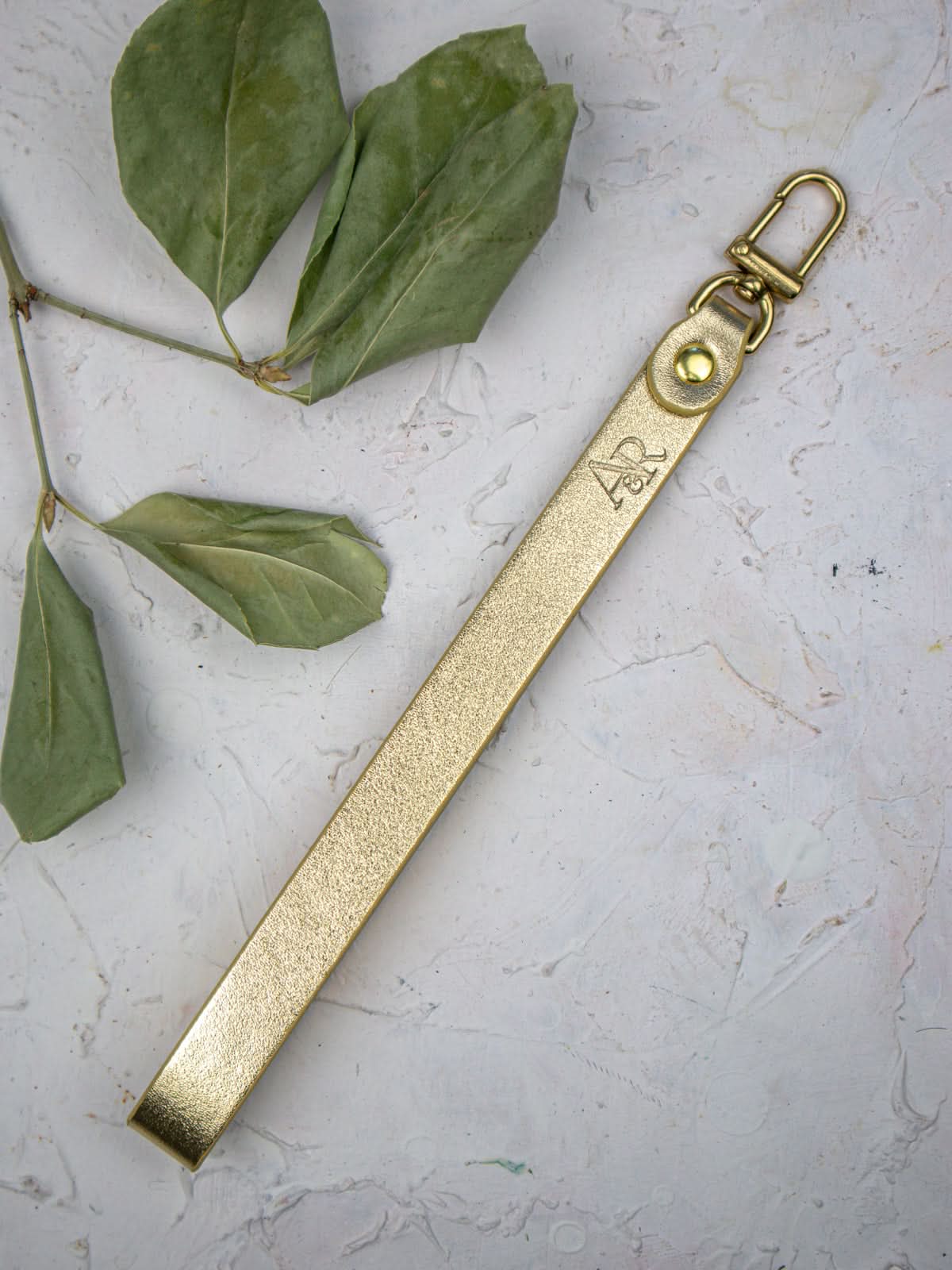 Ash &amp; Rose Small Bag Gold Leather Wristlet Strap