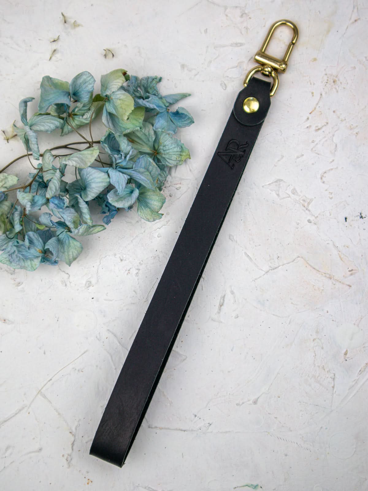 Ash &amp; Rose Small Bag Charcoal Leather Wristlet Strap