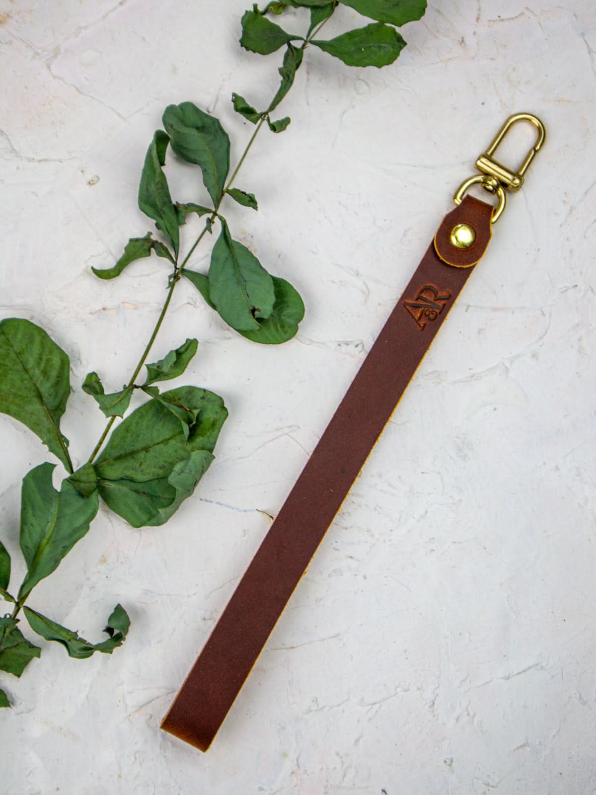 Ash &amp; Rose Small Bag Chestnut Brown Leather Wristlet Strap