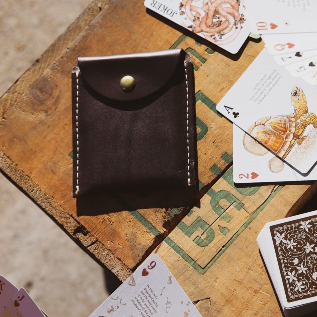 The Local Branch Leather Chocolate Leather Playing Card Case - USA Made