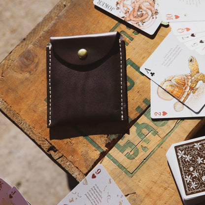 The Local Branch Leather Chocolate Leather Playing Card Case - USA Made