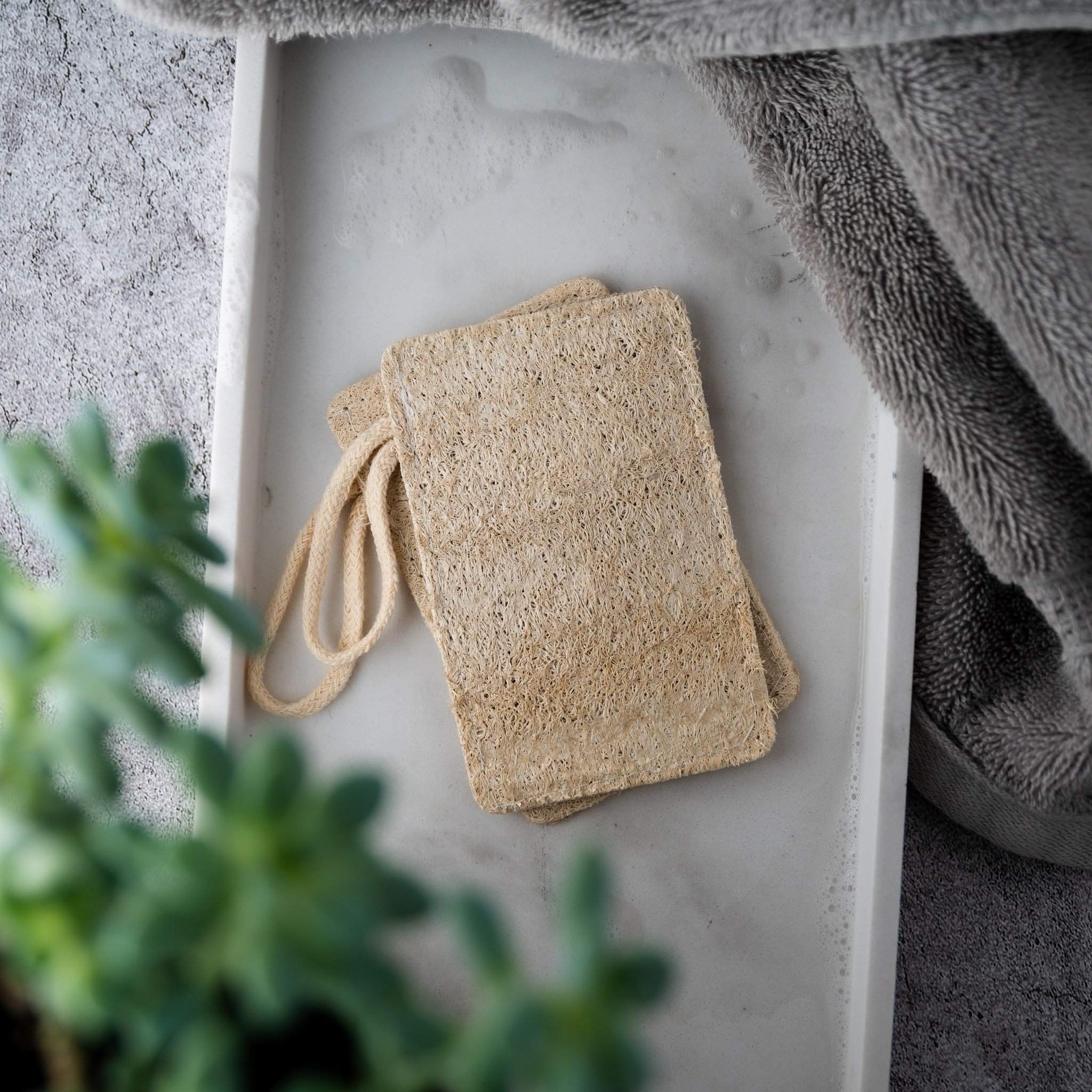 J&amp;L Naturals Essentials Natural Loofah Pad 2-Pack