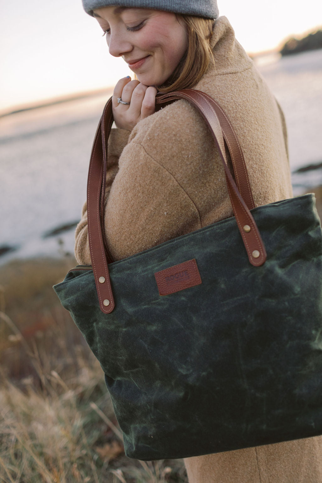 Allagash River Tote Bag with Zipper Closure