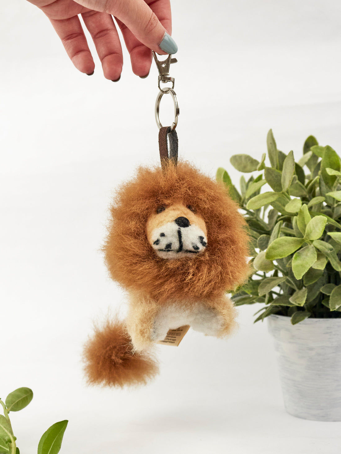 Lion Alpaca Fur Keychain - My American Goods