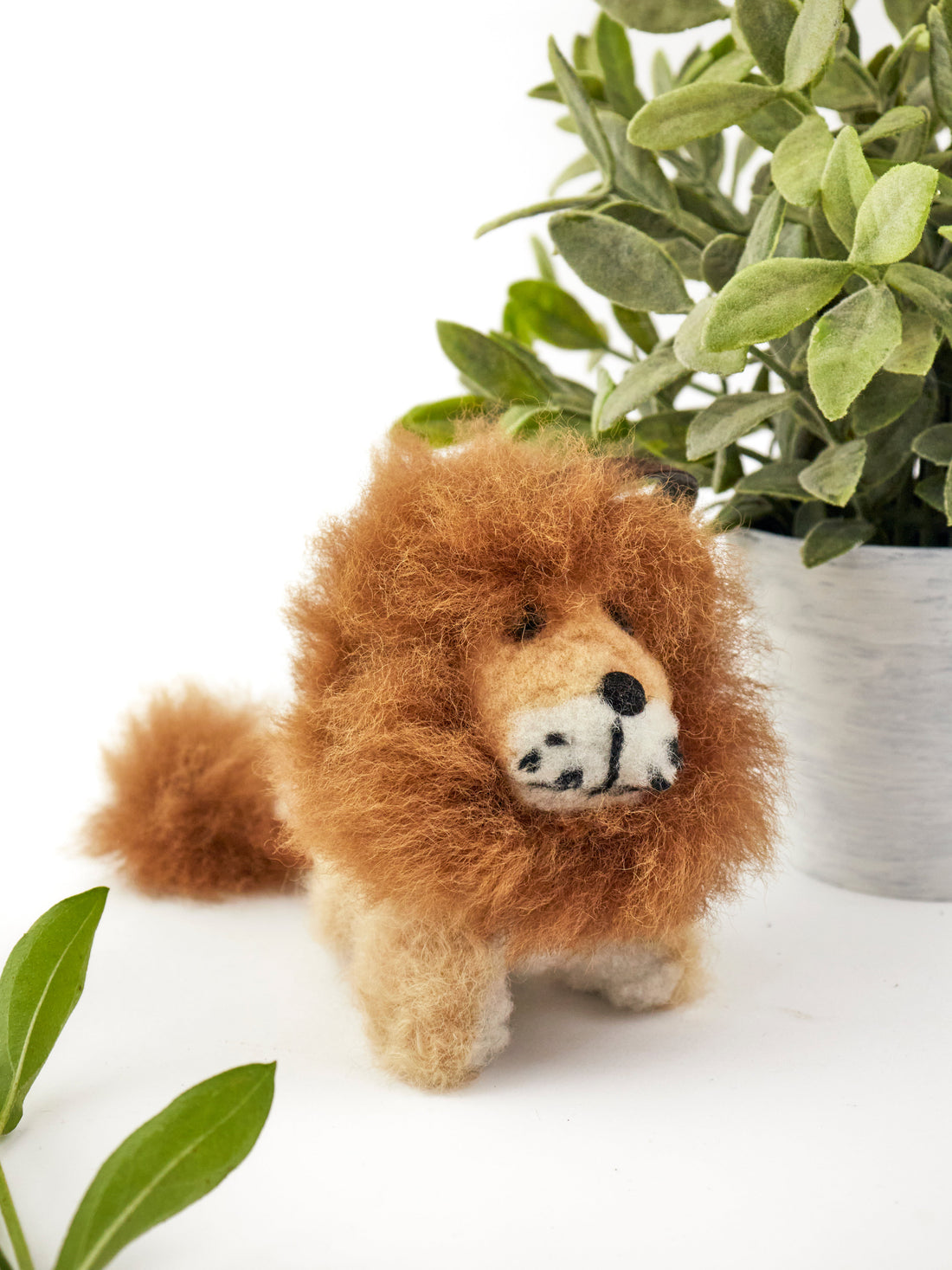Lion Alpaca Fur Keychain - My American Goods