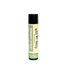 A single tube of Kiss My Grits all natural lip balm with a black cap and a cream-colored label featuring green and navy text, set against a plain white background.