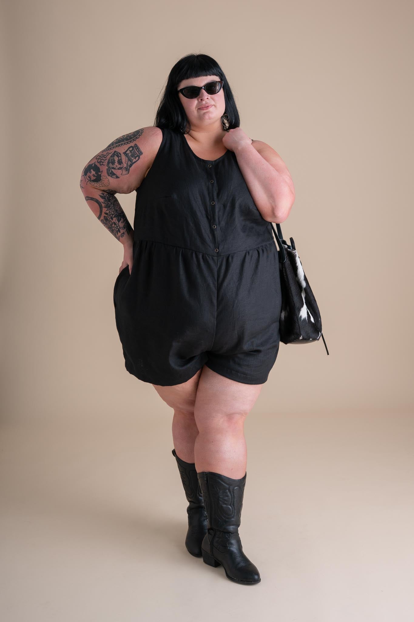 Lisbon Romper in Black
