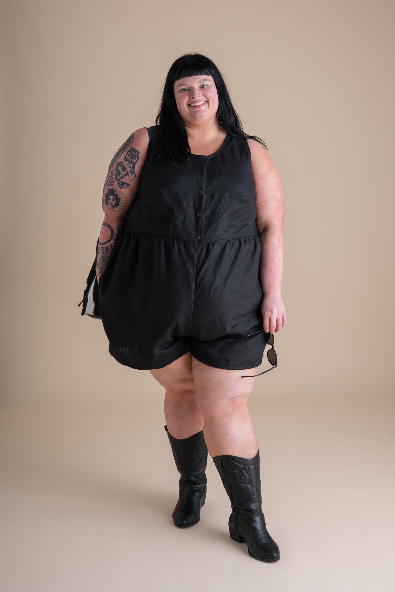 Lisbon Romper in Black