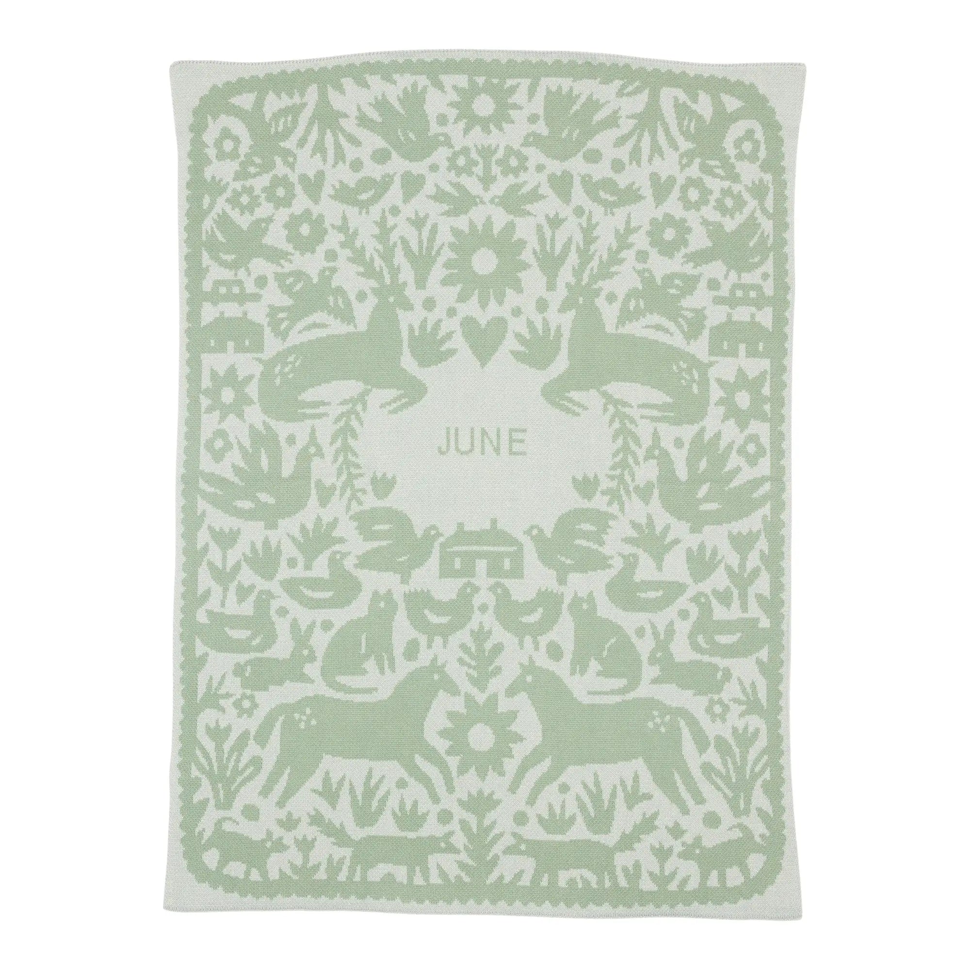 Biquette Baby Blanket Sage Cake in Egyptian Cotton Little Peanut Baby Blanket