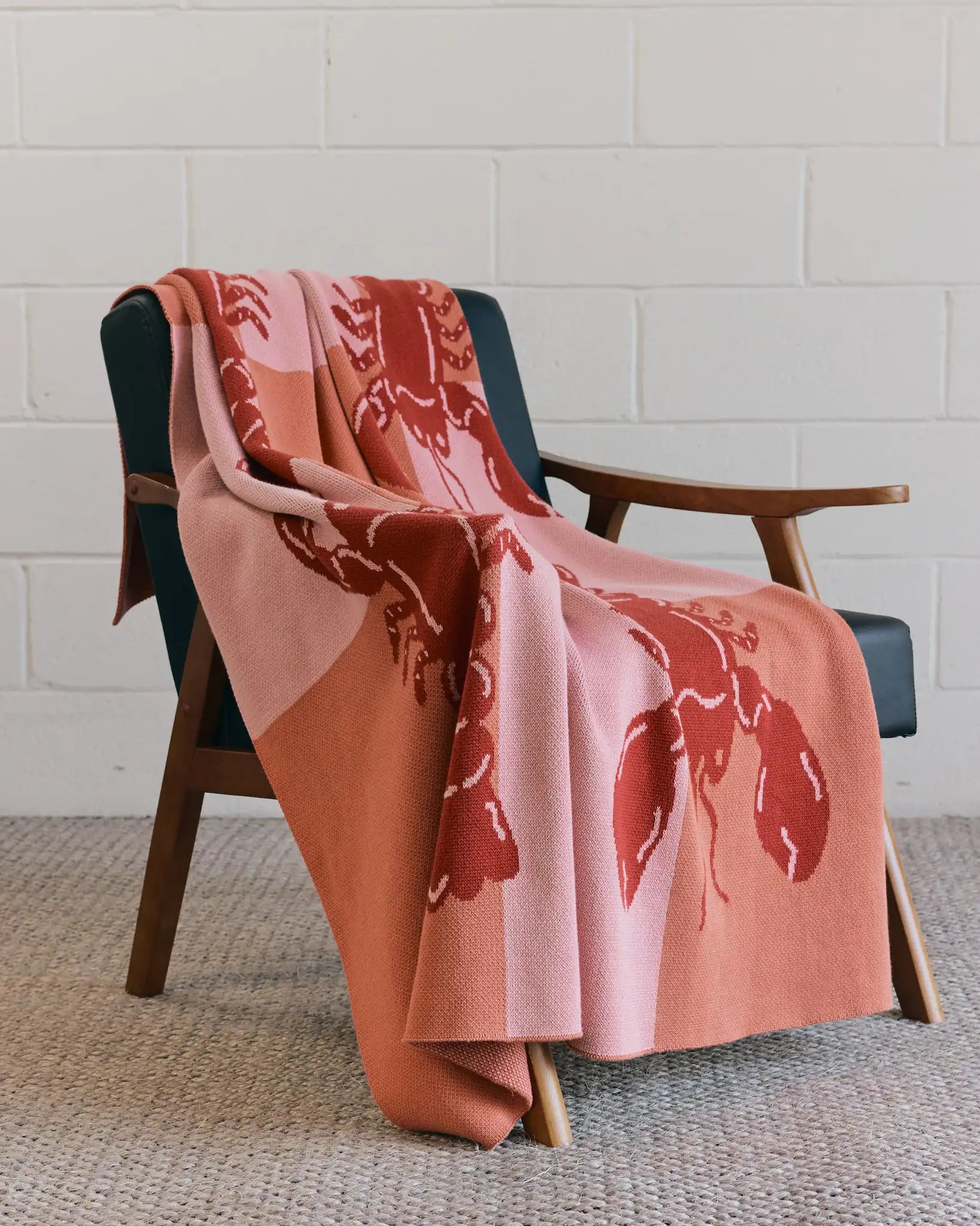 Biquette Throw Blanket Lobster Tile - Throw Blanket