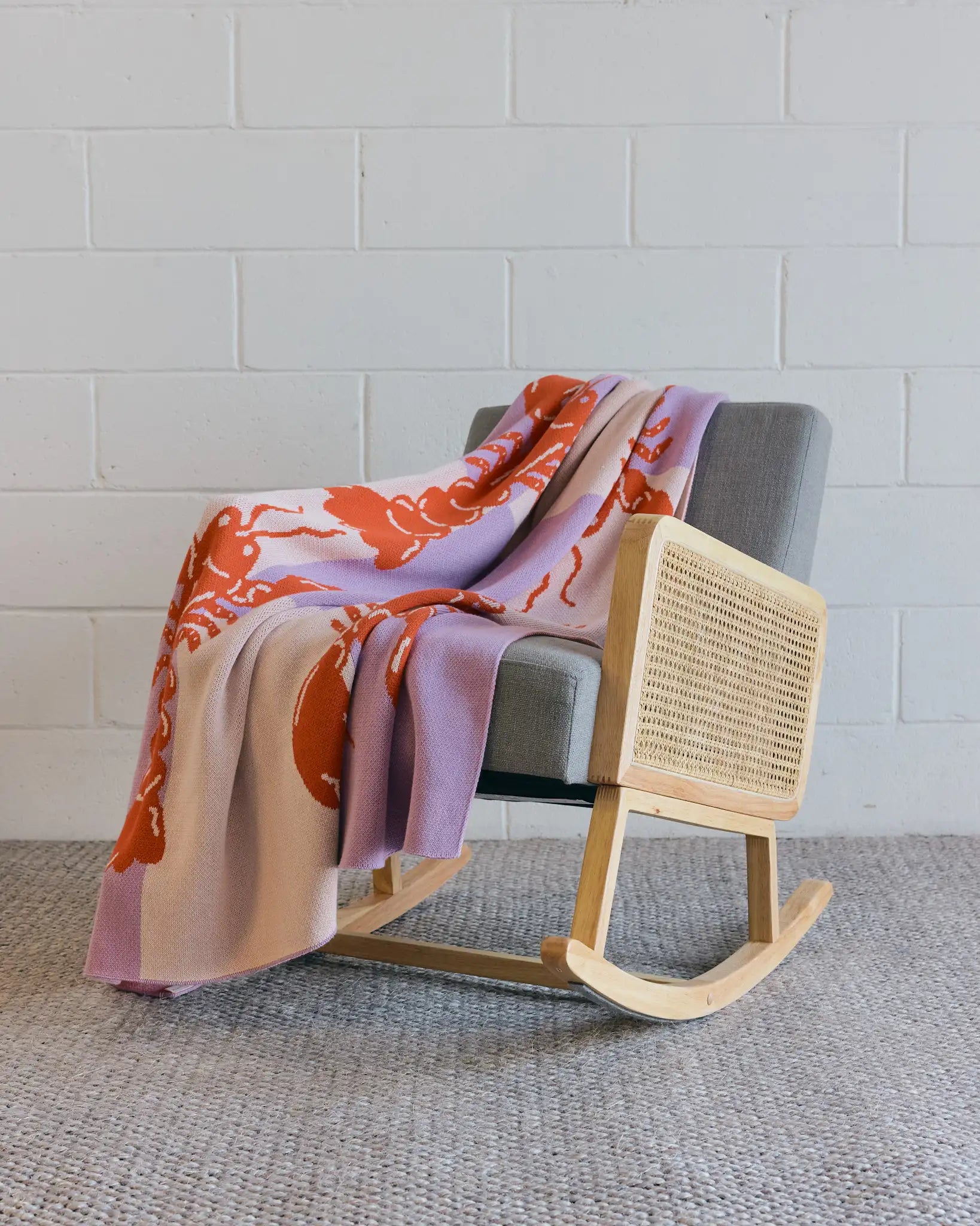 Biquette Throw Blanket Lobster Tile - Throw Blanket