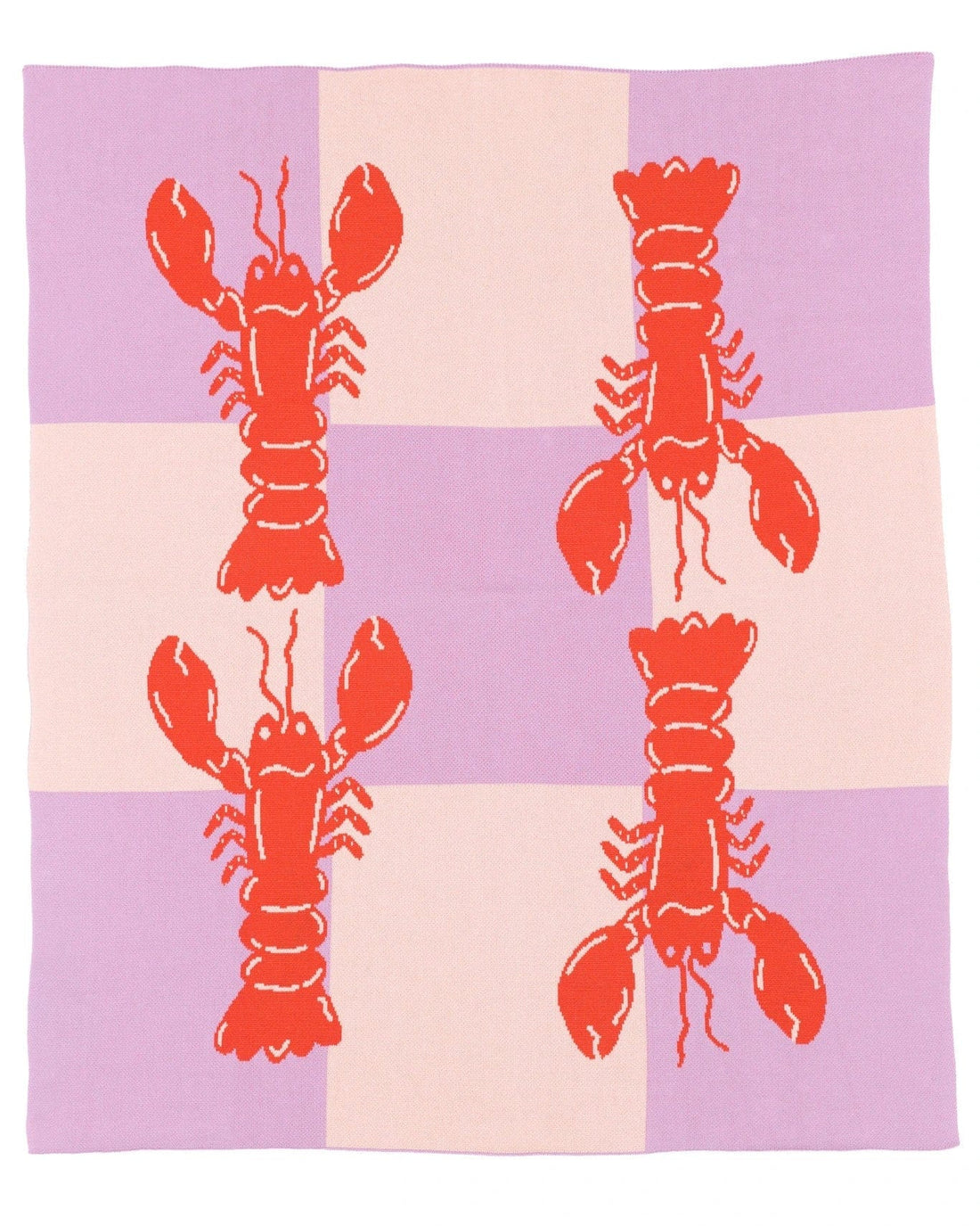 Biquette Throw Blanket Mystic in Organic Cotton Lobster Tile - Throw Blanket