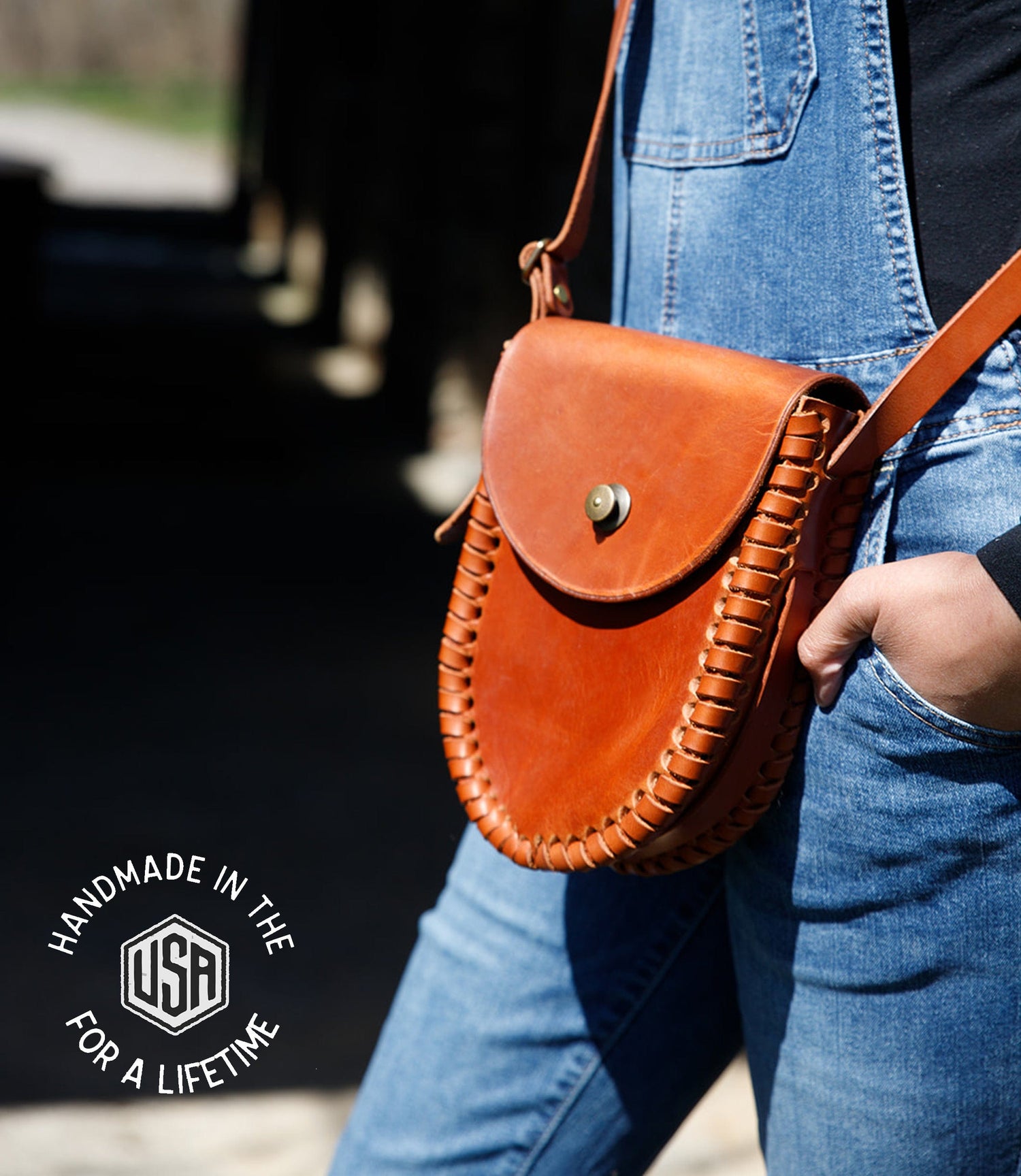 The Local Branch Leather purse Caramel Gaucho Bag - USA Made