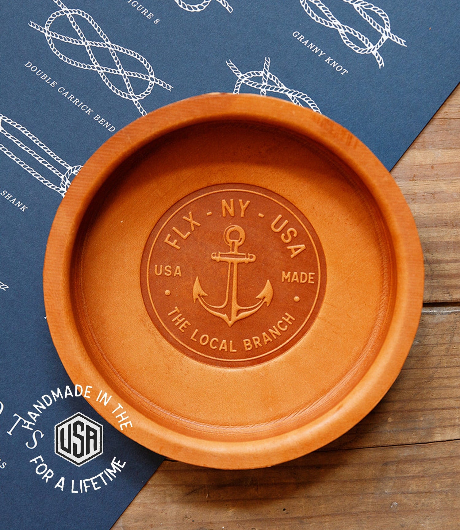 The Local Branch Leather Leather Valet - Round