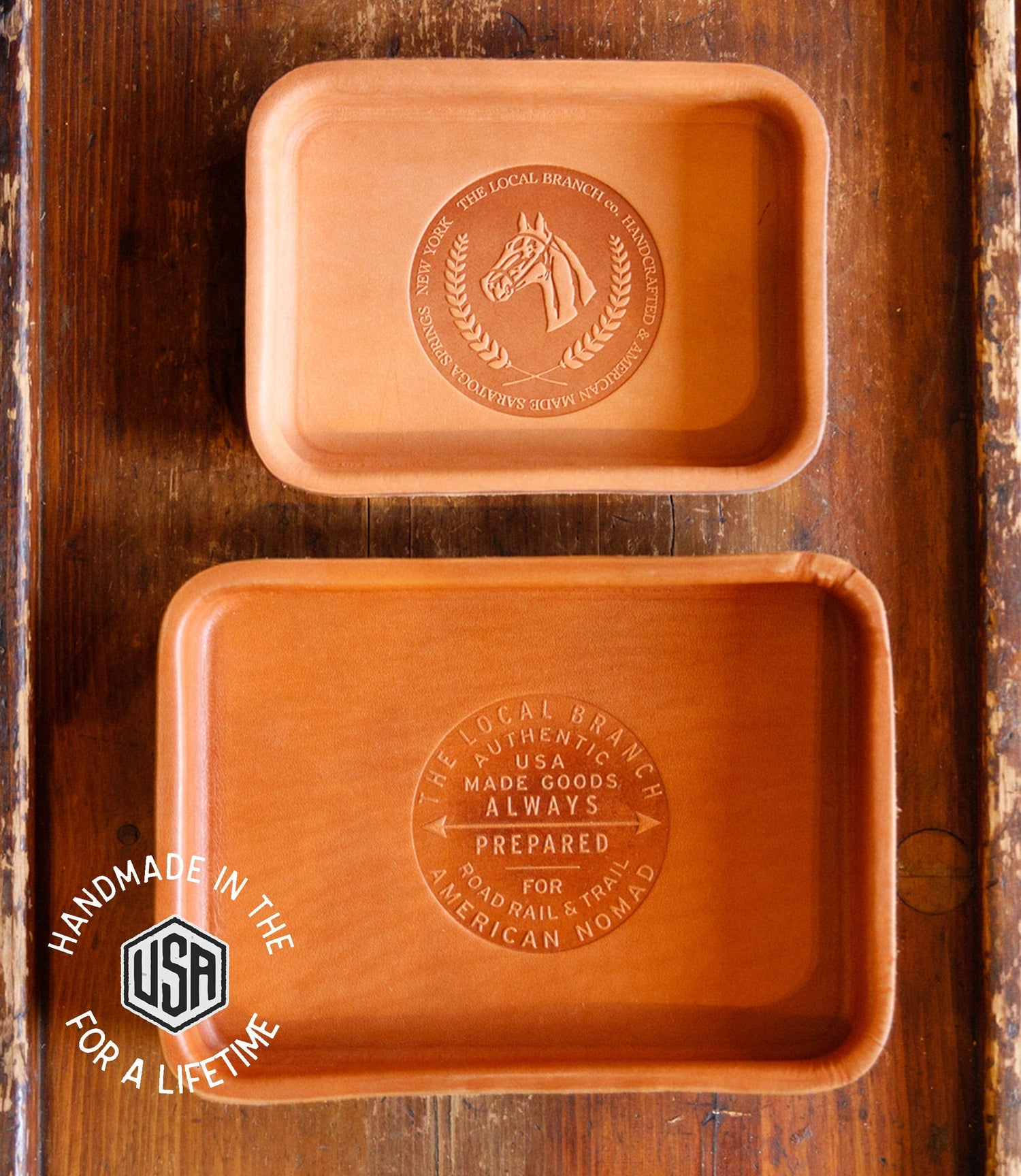 The Local Branch Leather catch all Leather Valet  - USA Made