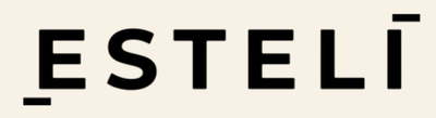 Black 'ESTELI' text on a beige background
