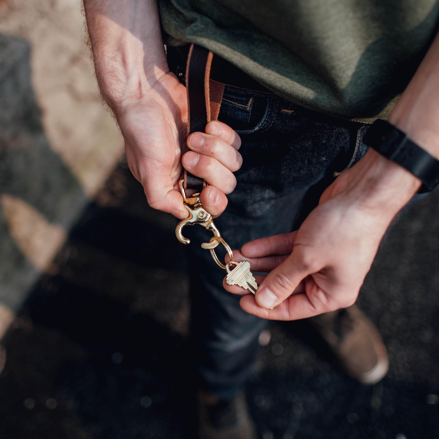 The Local Branch Leather Leather Key Clip Loop - USA Made