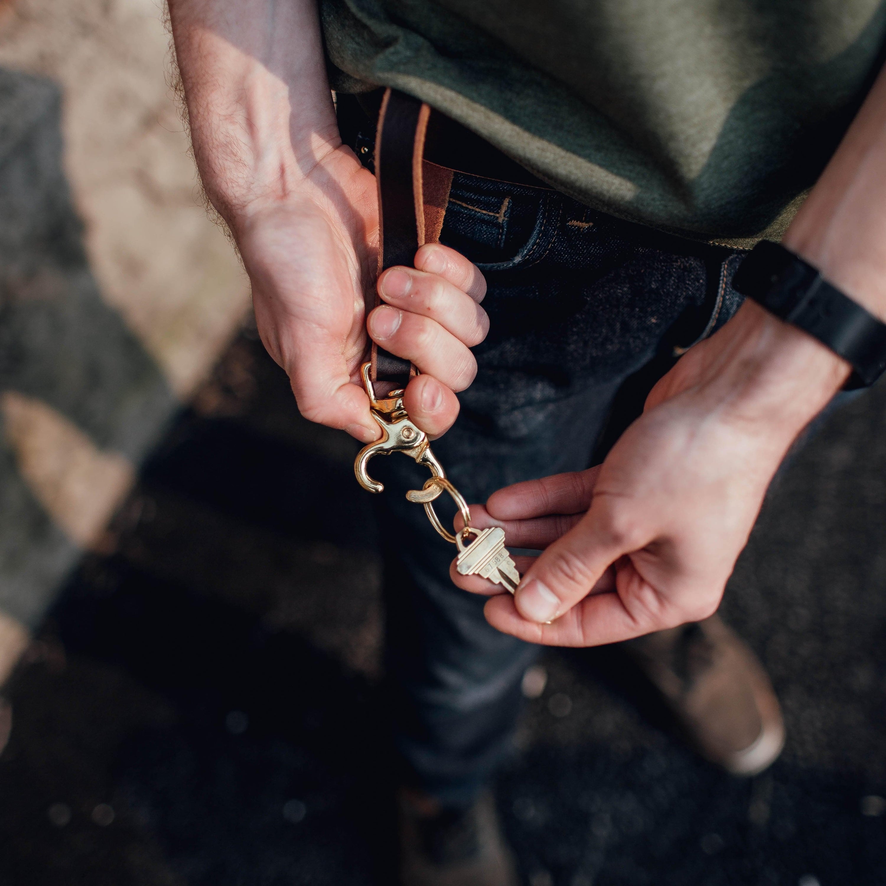 The Local Branch Leather Leather Key Clip Loop - USA Made