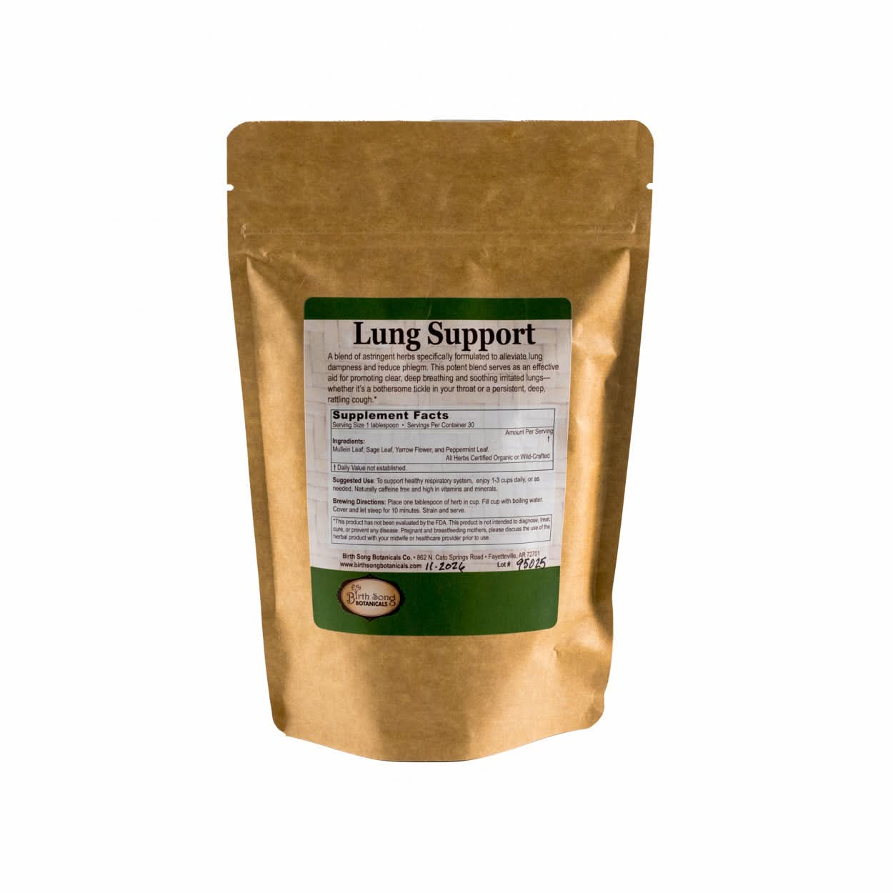 Birth Song Botanicals Co. Tea Herbal Tea for Bronchial Wellness and Clear Breathing* 3 oz.