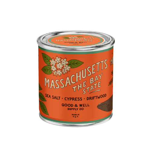 Good &amp; Well Supply Co Candles Half Pint / 8oz / Cotton Wick Massachusetts State Candle