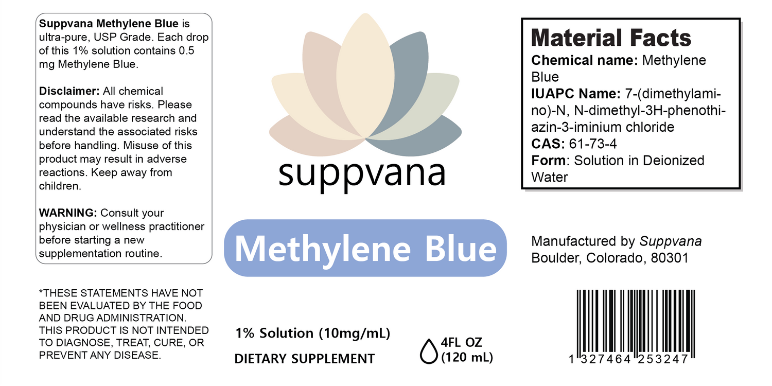Methylene Blue Liquid 1% XL (1200mg, 4oz) - My American Goods