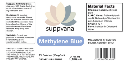 Methylene Blue Liquid 1% XL (1200mg, 4oz) - My American Goods