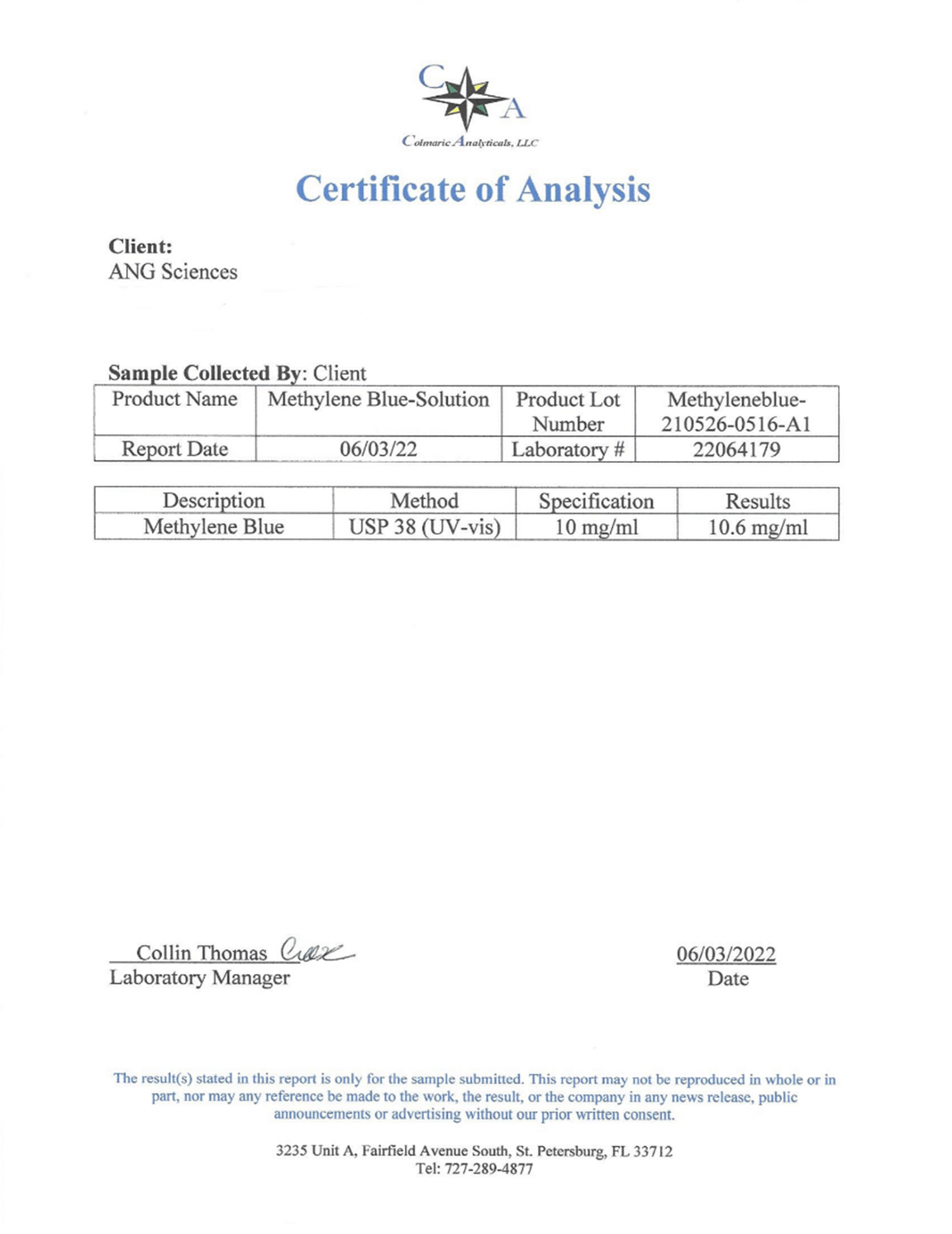 Methylene Blue 1% - USP (Pharmaceutical) Grade - 60ml - My American Goods