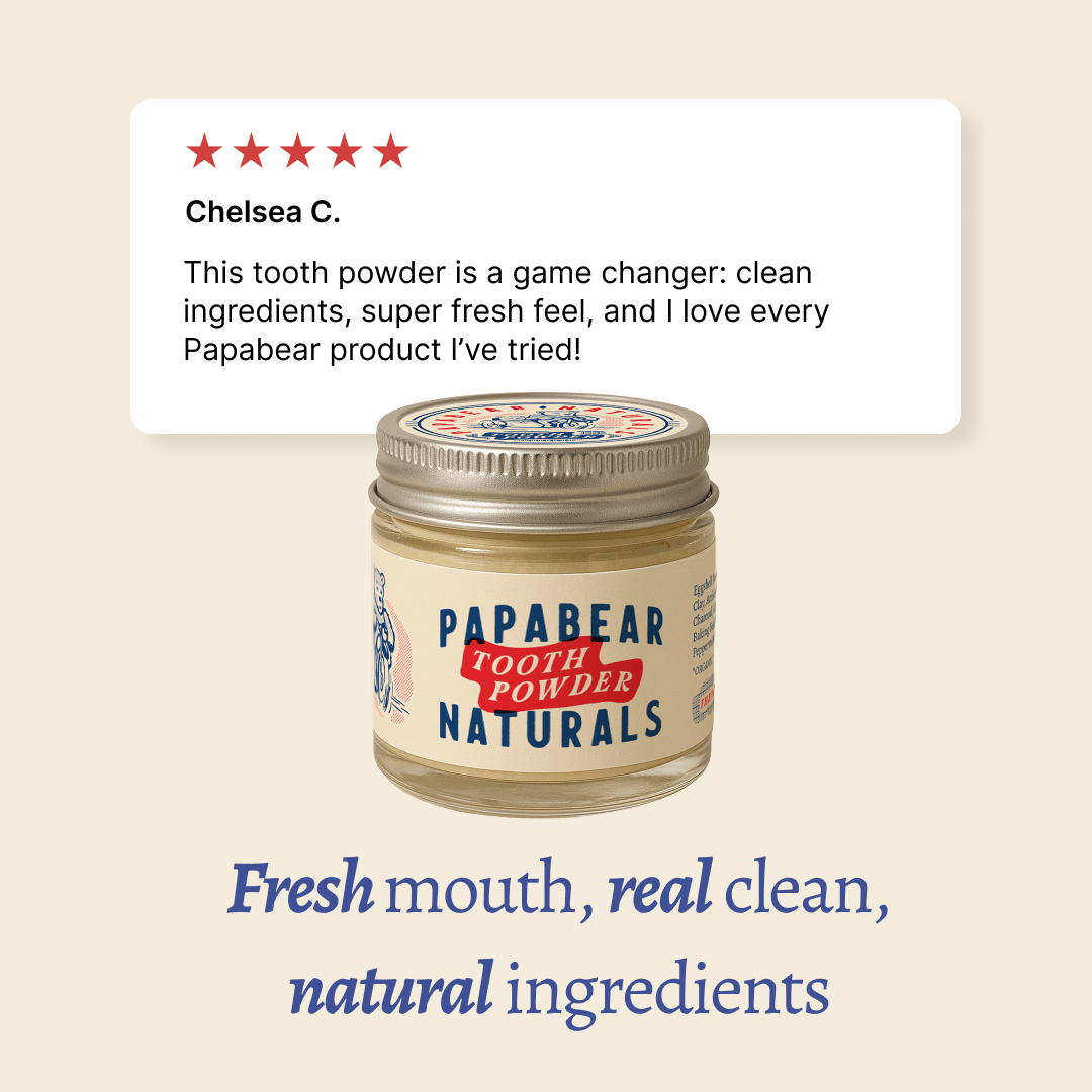PapaBear Naturals Papabear Mint Charcoal Tooth Powder - 2 oz