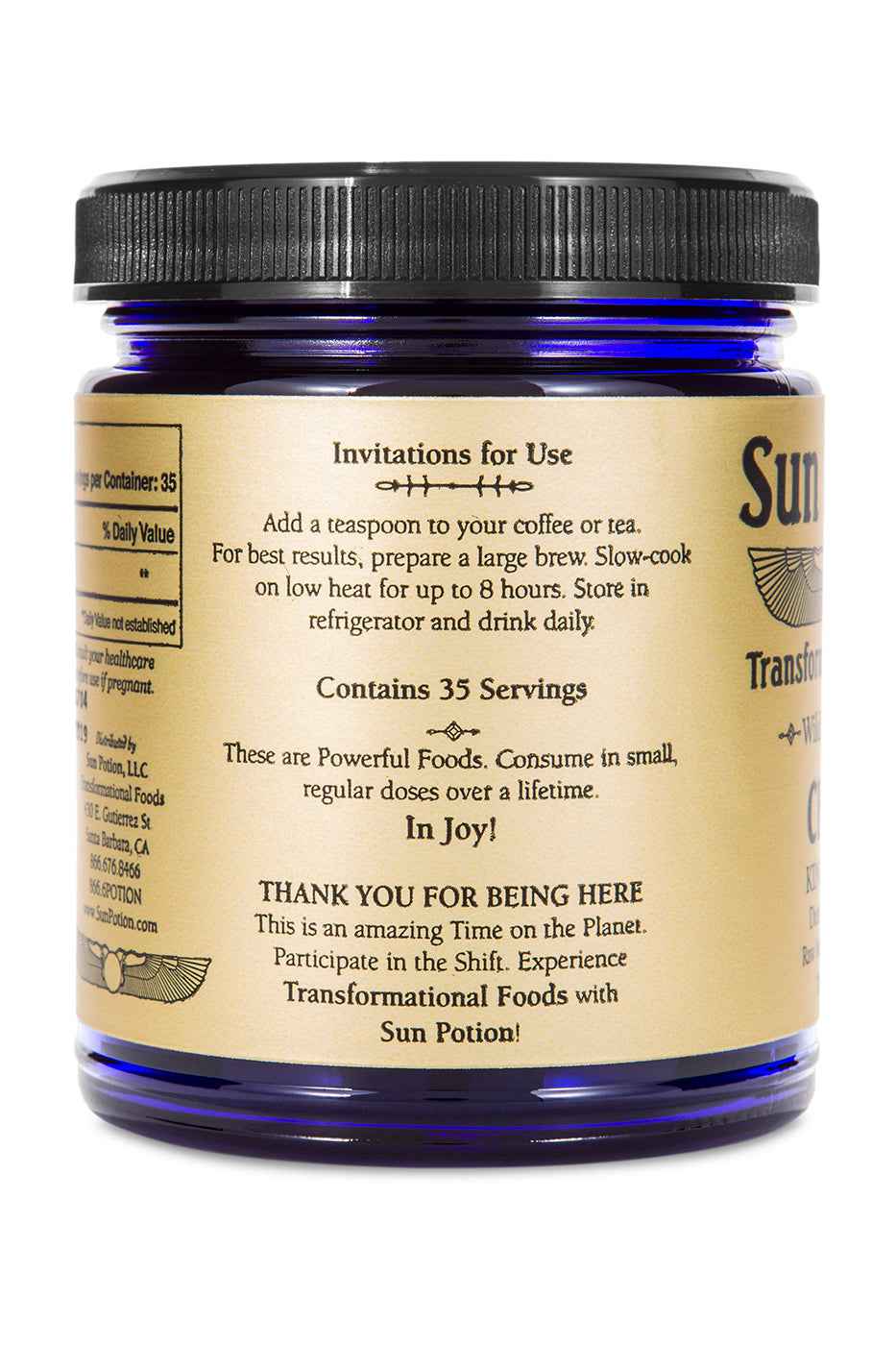 Sun Potion Adaptogen 70g Jar Chaga Mushroom Powder (Wildcrafted)