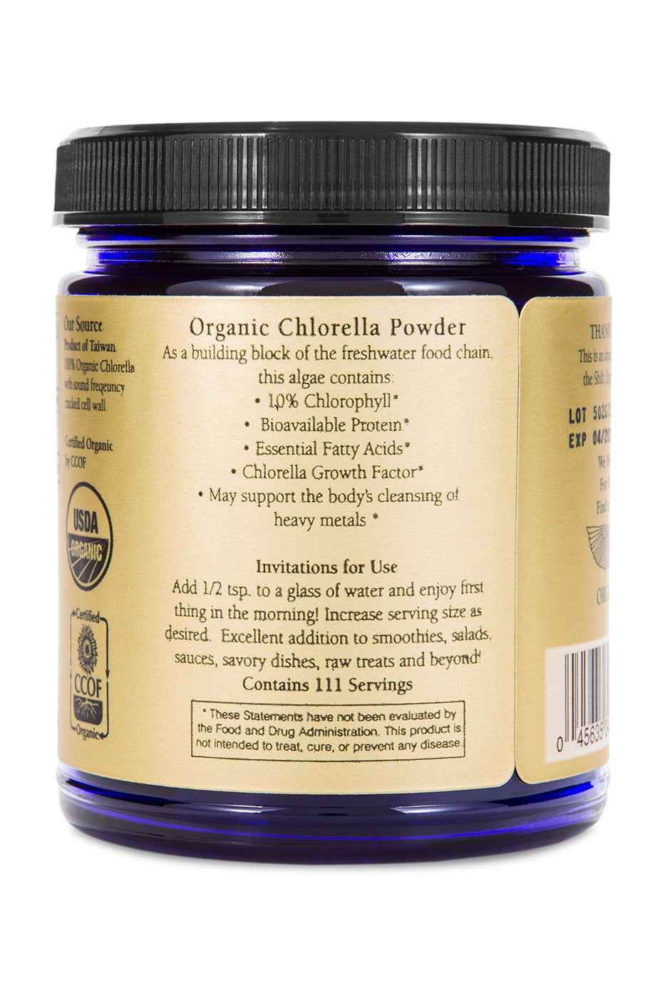 Sun Potion Adaptogen 111g Jar Chlorella Powder (Organic, Sound Processed)