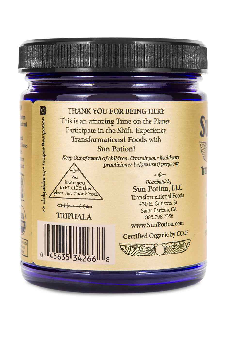 Sun Potion Superfood 111g Jar Triphala (Organic Cold Water Extract Powder)