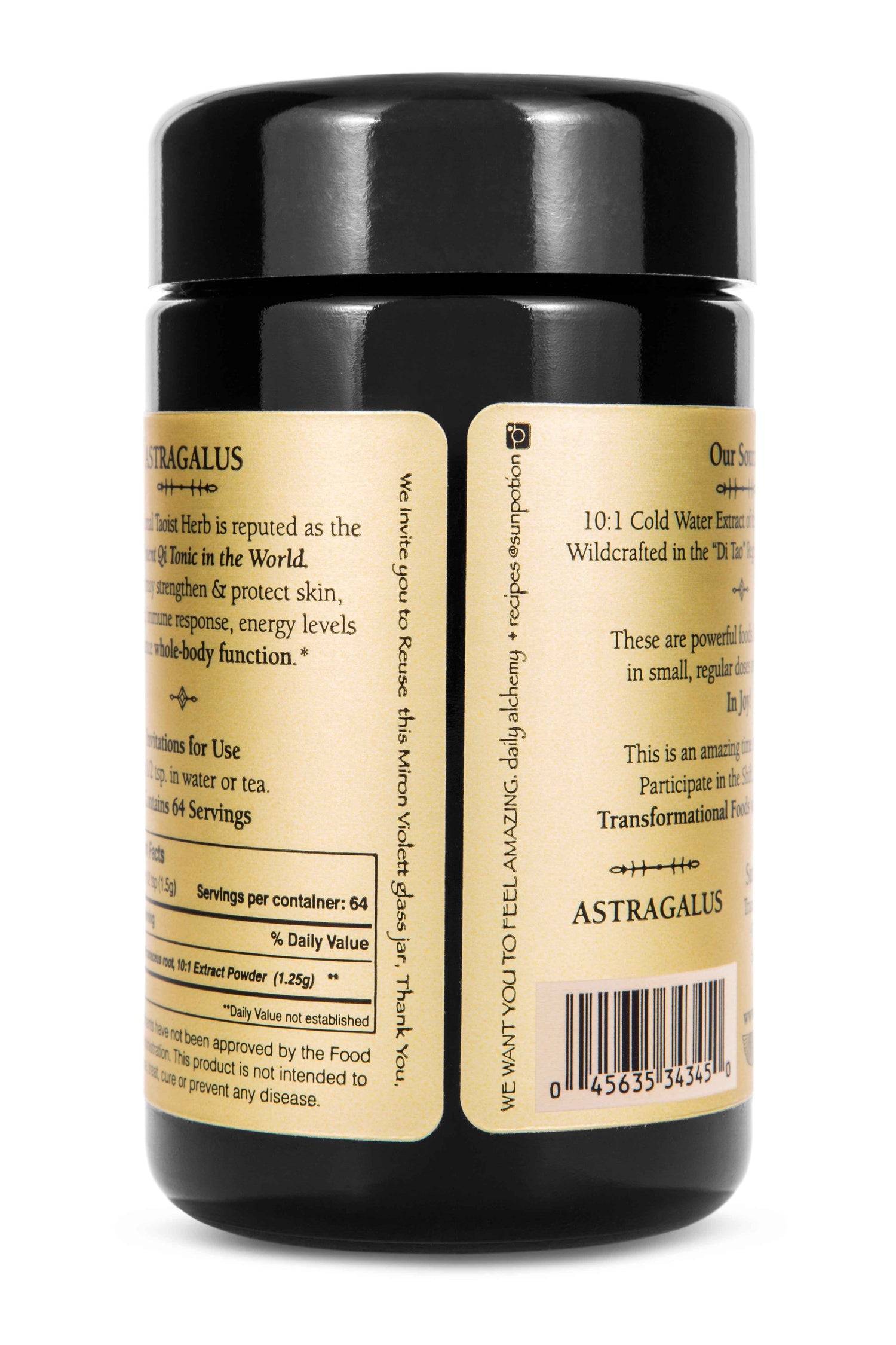 Sun Potion Adaptogen 60g Jar Astragalus (Wildcrafted)