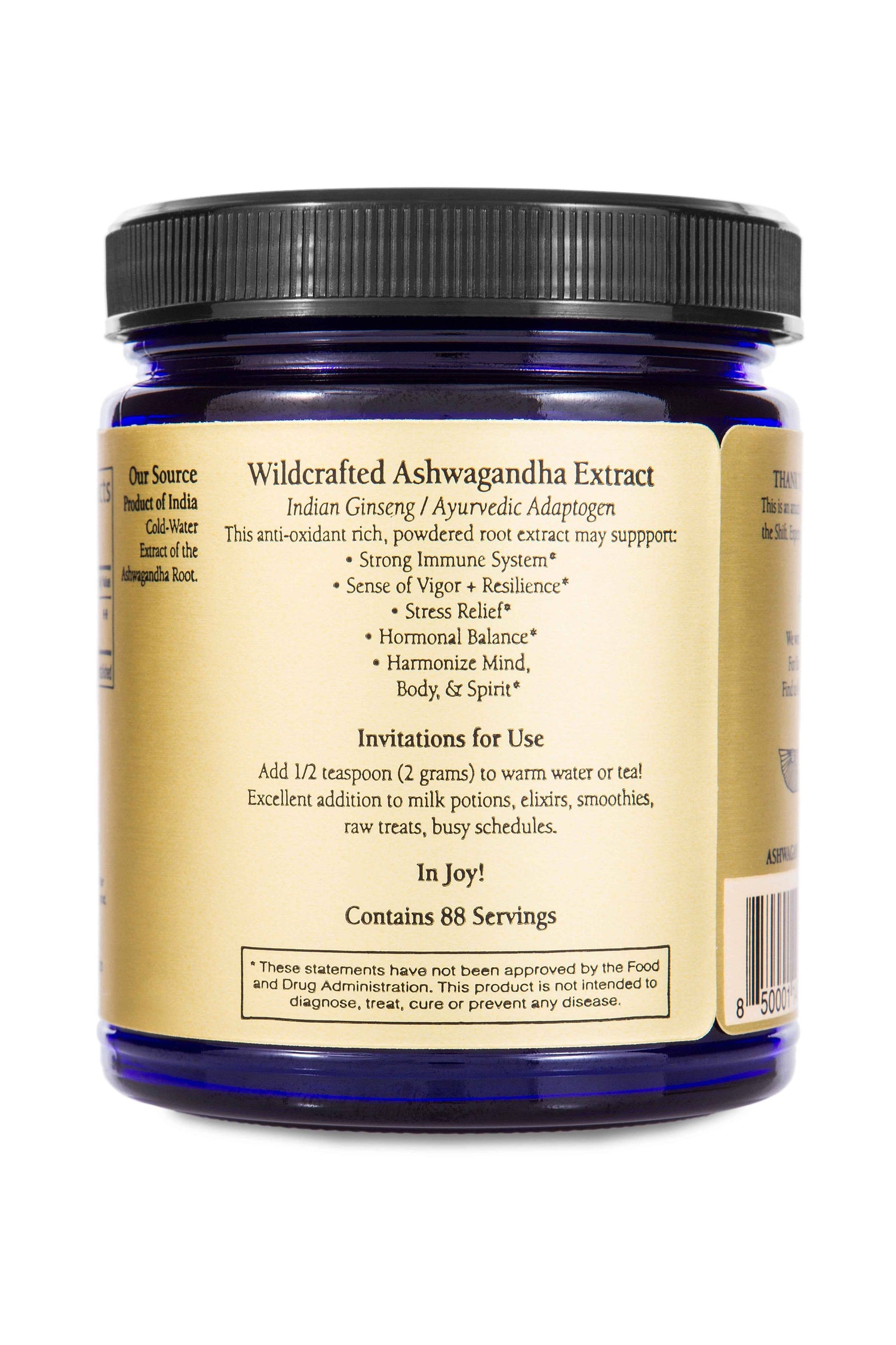 Sun Potion Adaptogen 111g Jar Ashwagandha (Wildcrafted)