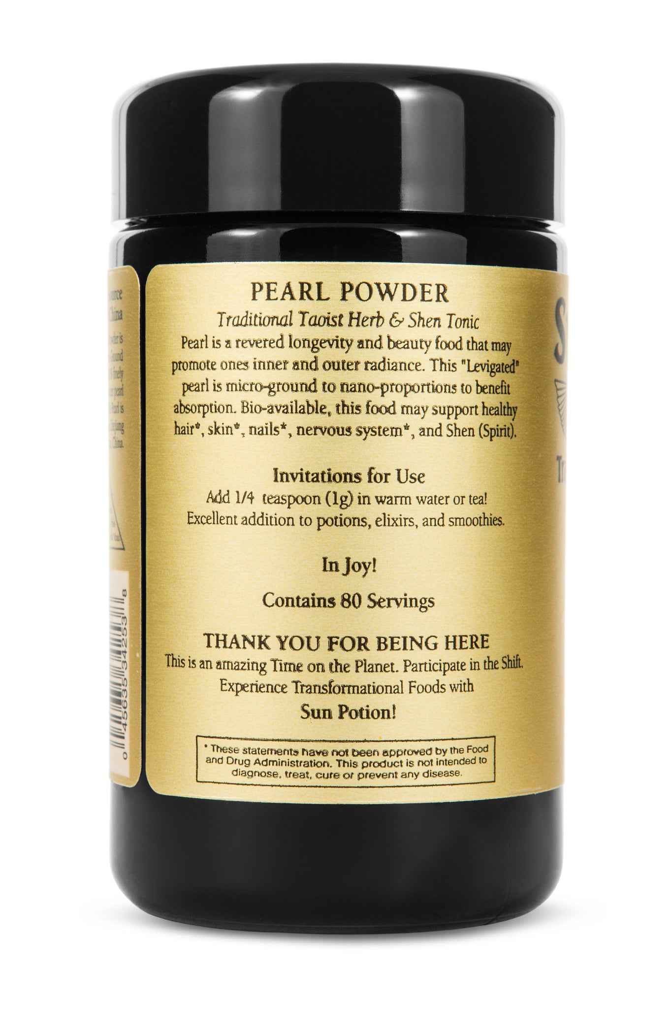Sun Potion Adaptogen 80g Jar Pearl Powder (sustainable, freshwater)