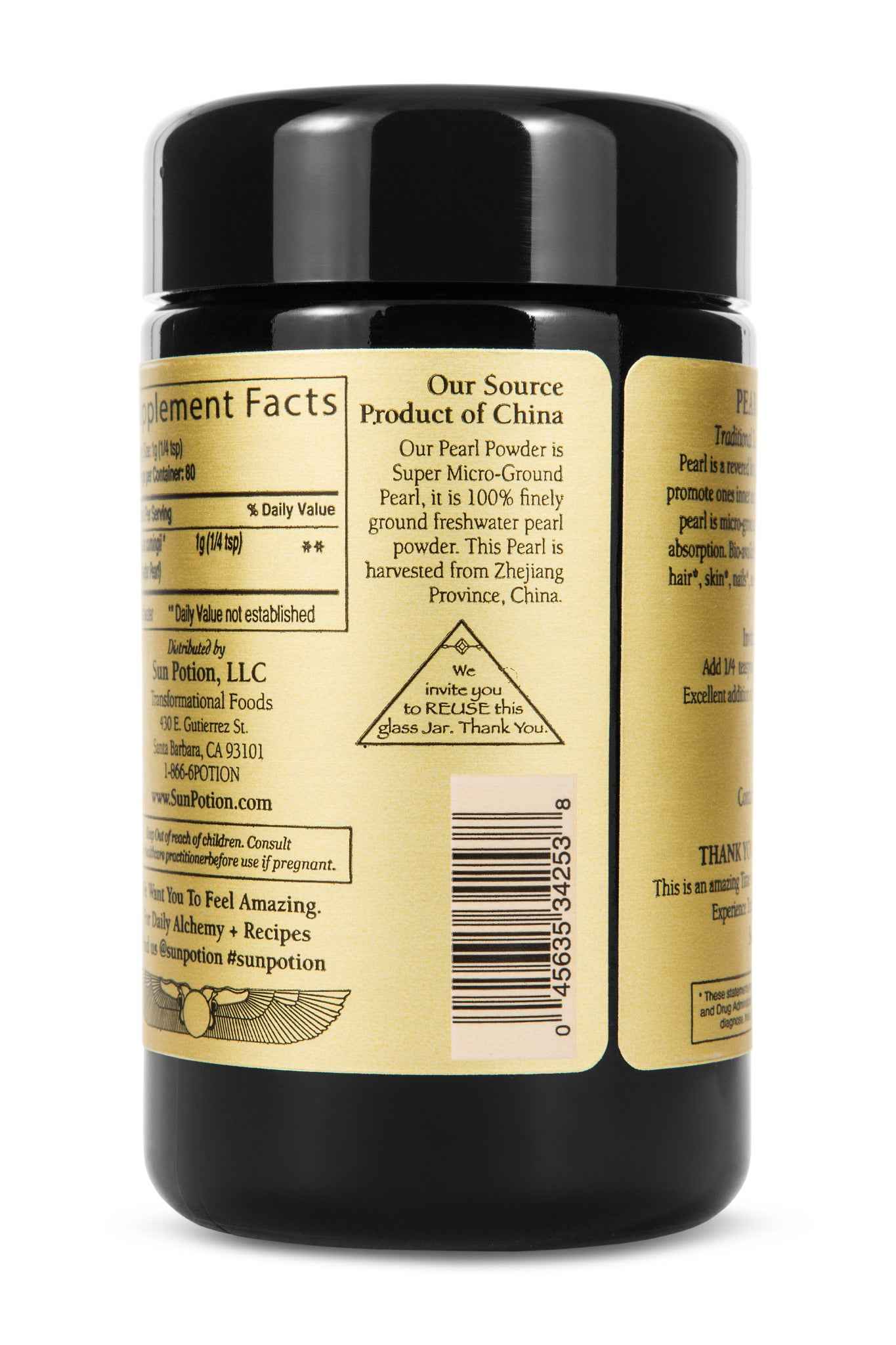 Sun Potion Adaptogen 80g Jar Pearl Powder (sustainable, freshwater)