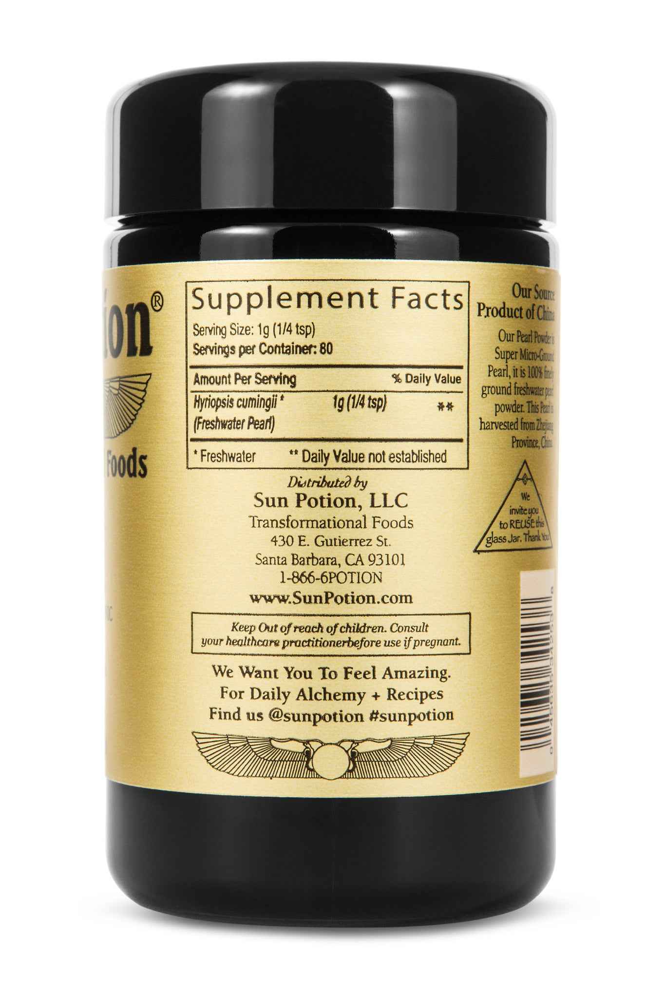 Sun Potion Adaptogen 80g Jar Pearl Powder (sustainable, freshwater)